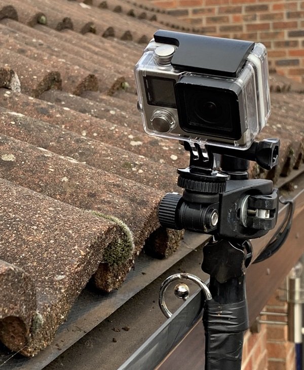 GoPro camera checking the gutters