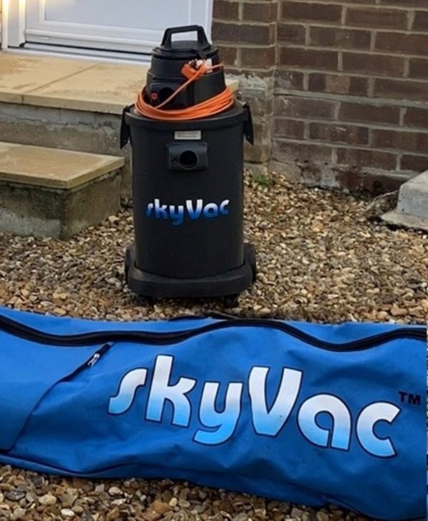 the skyVac waiting to be set up